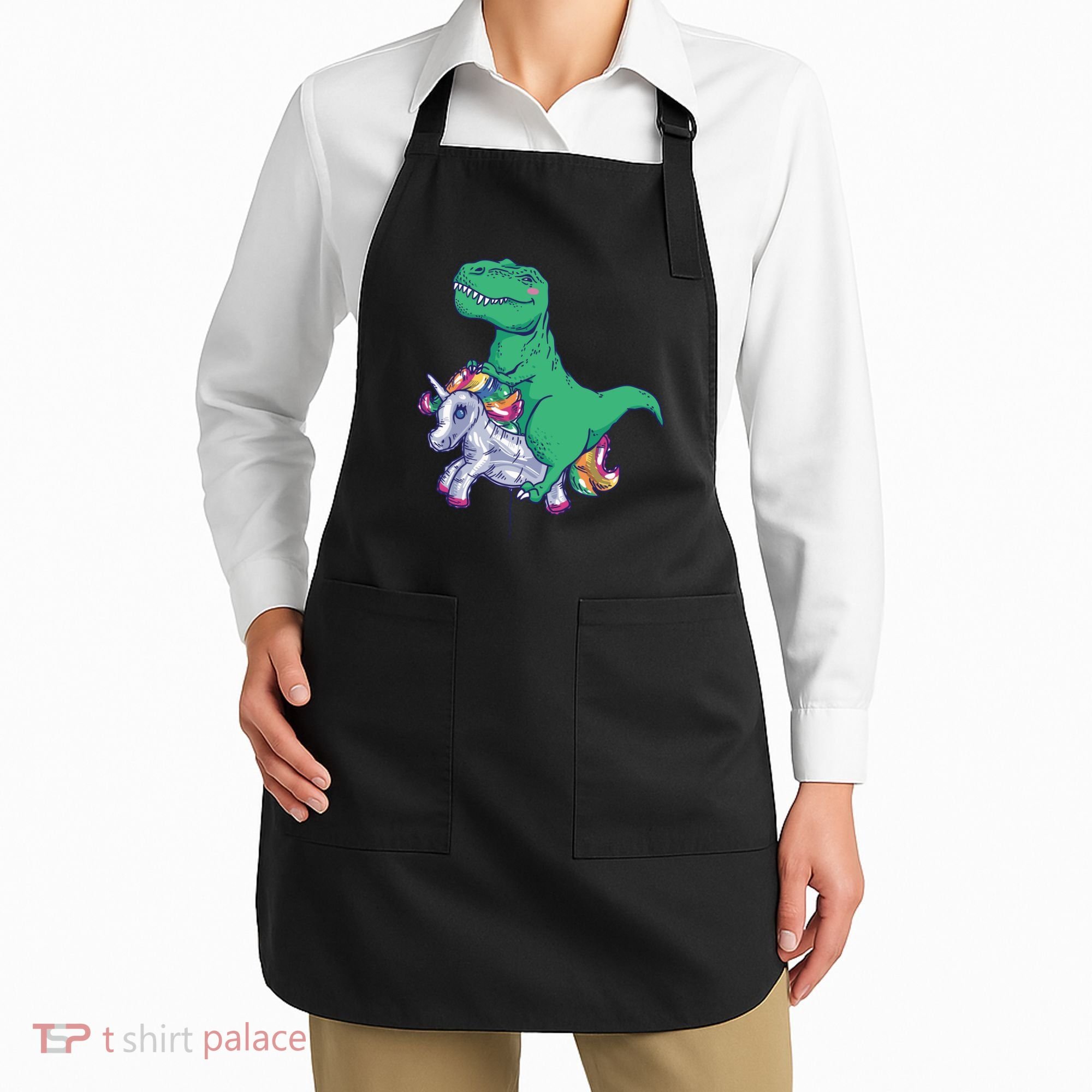 T-Rex Riding Unicorn Apron
