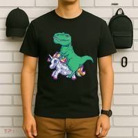 T-Rex Riding Unicorn T-Shirt thumb 6