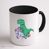 T-Rex Riding Unicorn Coffee Mug thumb 1