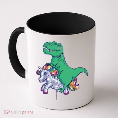 T-Rex Riding Unicorn Coffee Mug