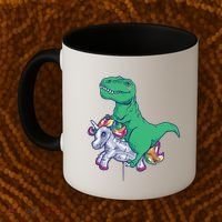T-Rex Riding Unicorn Coffee Mug thumb 2
