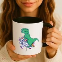 T-Rex Riding Unicorn Coffee Mug thumb 3