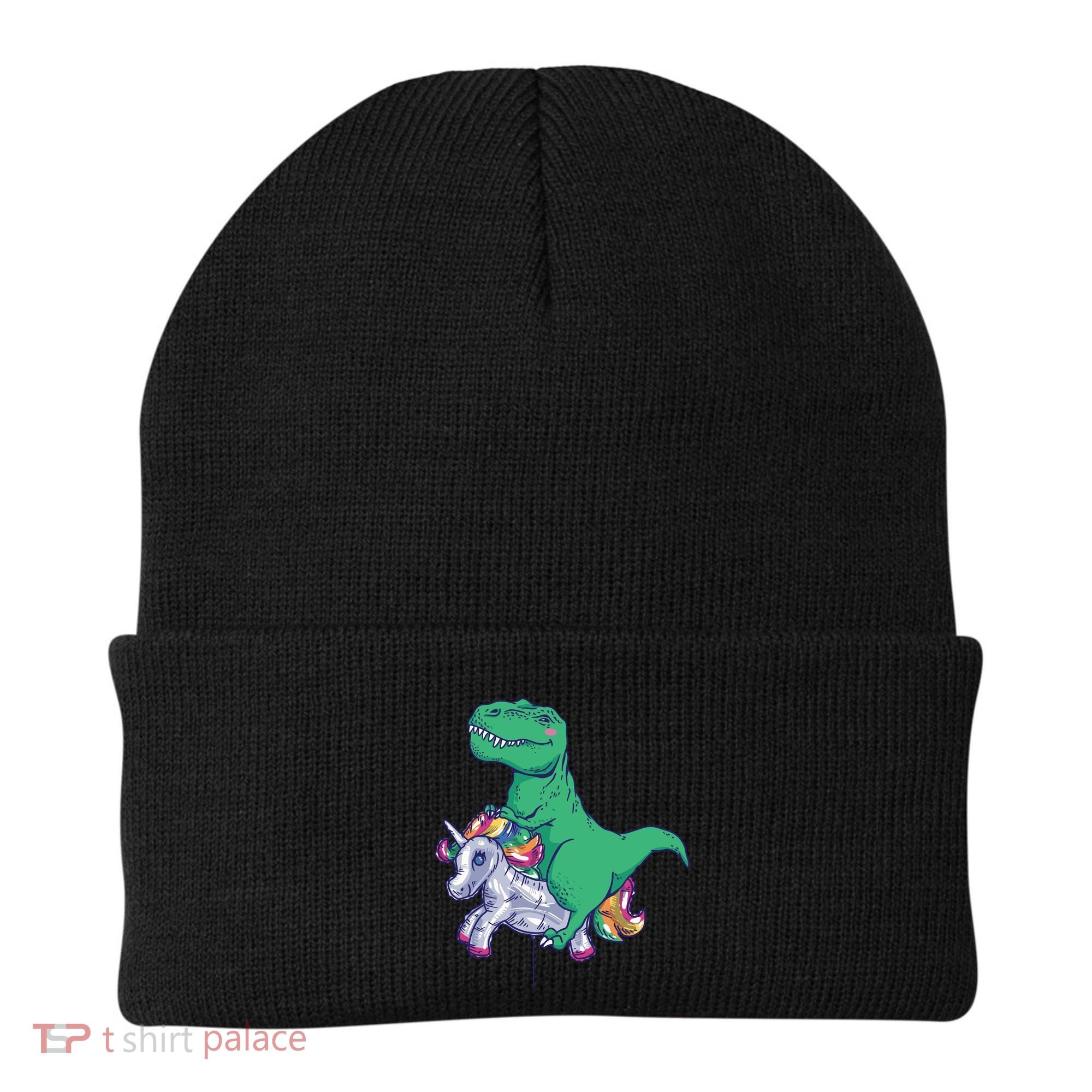 T-Rex Riding Unicorn Beanie
