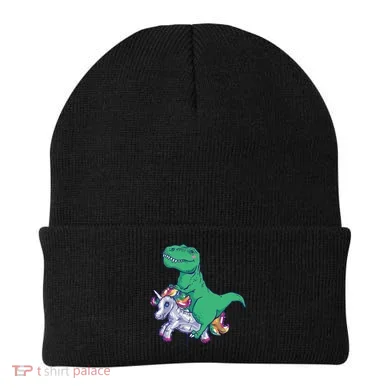 T-Rex Riding Unicorn Beanie
