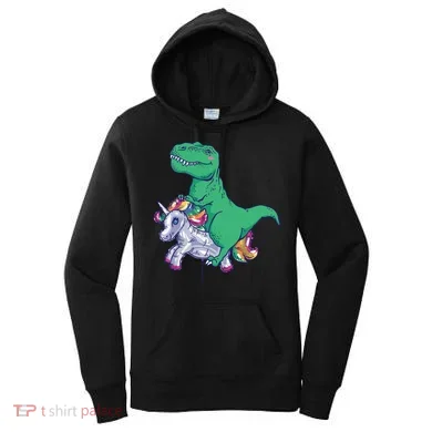 T-Rex Riding Unicorn Women's Hoodie