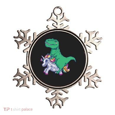 T-Rex Riding Unicorn Ornament