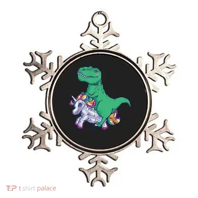 T-Rex Riding Unicorn Ornament