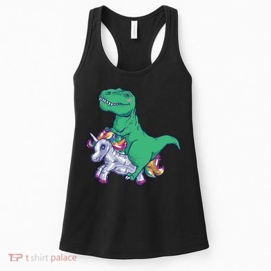 T-Rex Riding Unicorn Women's Tank Top