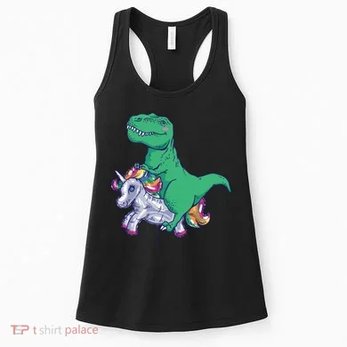 T-Rex Riding Unicorn Women's Tank Top