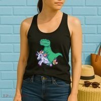T-Rex Riding Unicorn Women's Tank Top thumb 2