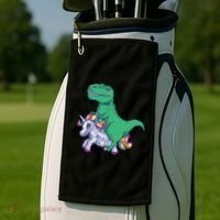 T-Rex Riding Unicorn Golf Towel thumb 2