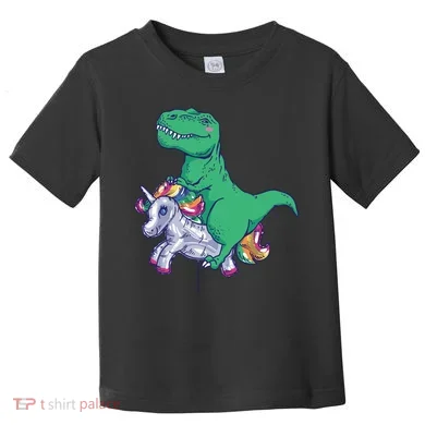 T-Rex Riding Unicorn Toddler T-Shirt