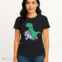 T-Rex Riding Unicorn Women's T-Shirt thumb 4