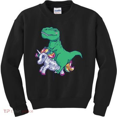 T-Rex Riding Unicorn Kids Sweatshirt