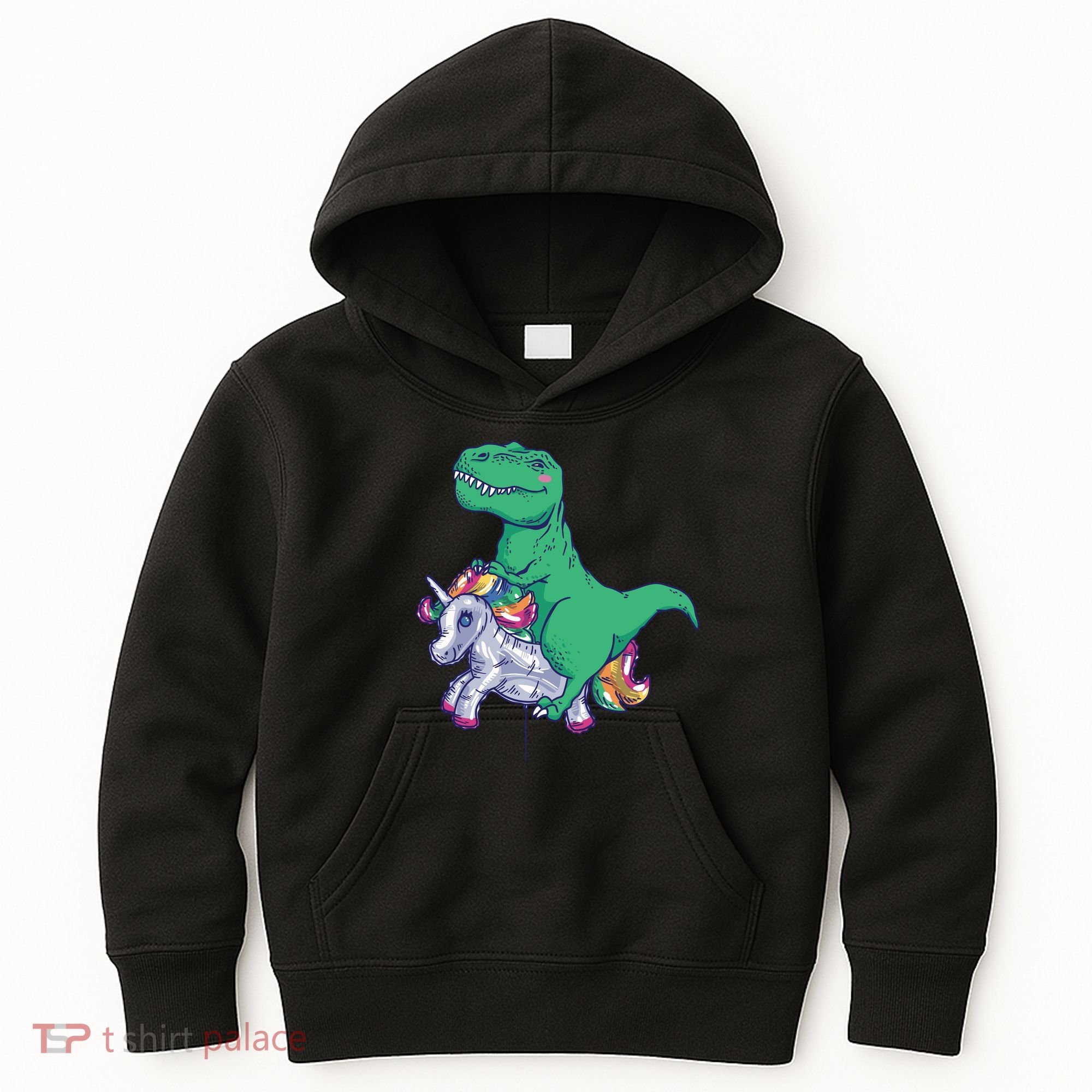 T-Rex Riding Unicorn Kids Hoodie