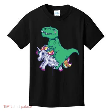 T-Rex Riding Unicorn Kids T-Shirt