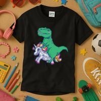 T-Rex Riding Unicorn Kids T-Shirt thumb 3