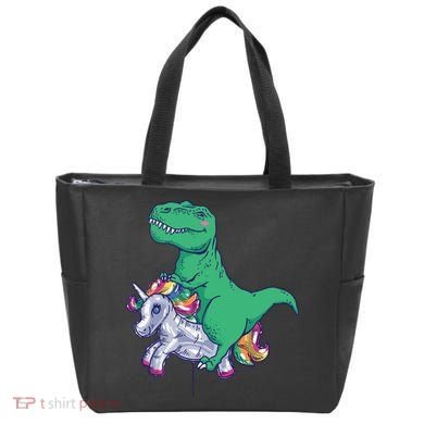 T-Rex Riding Unicorn Tote Bag