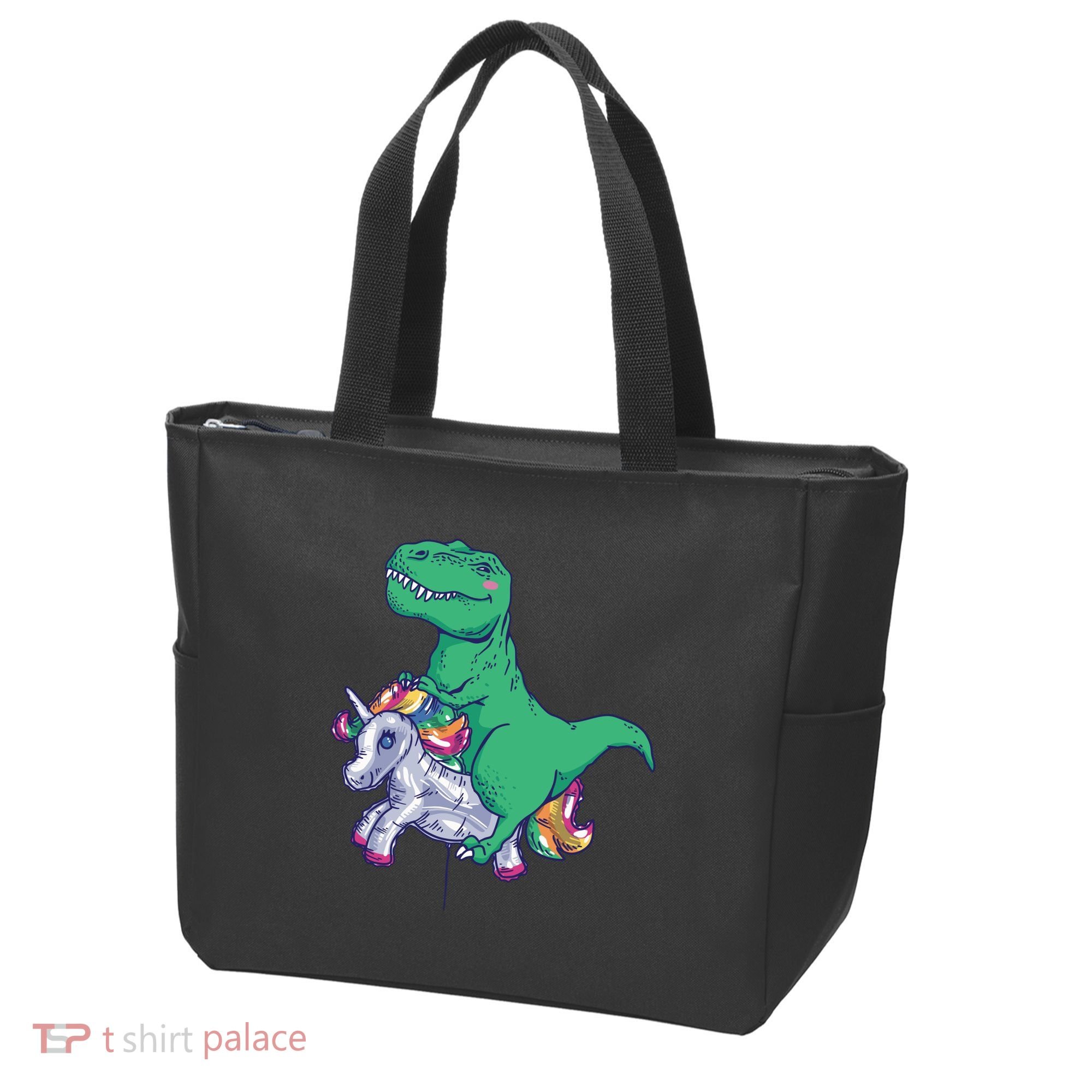 T-Rex Riding Unicorn Tote Bag