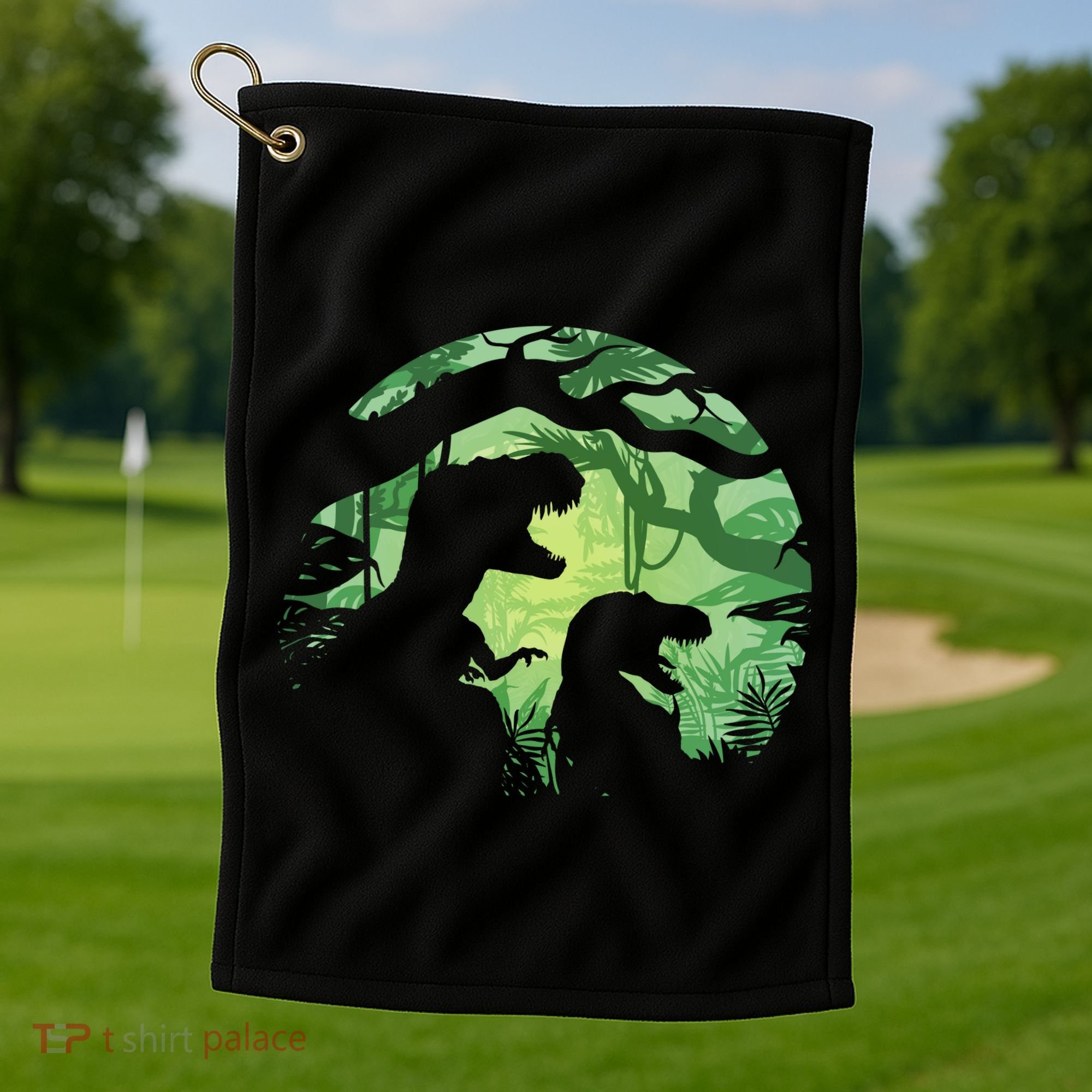T-Rex Silhouette Golf Towel