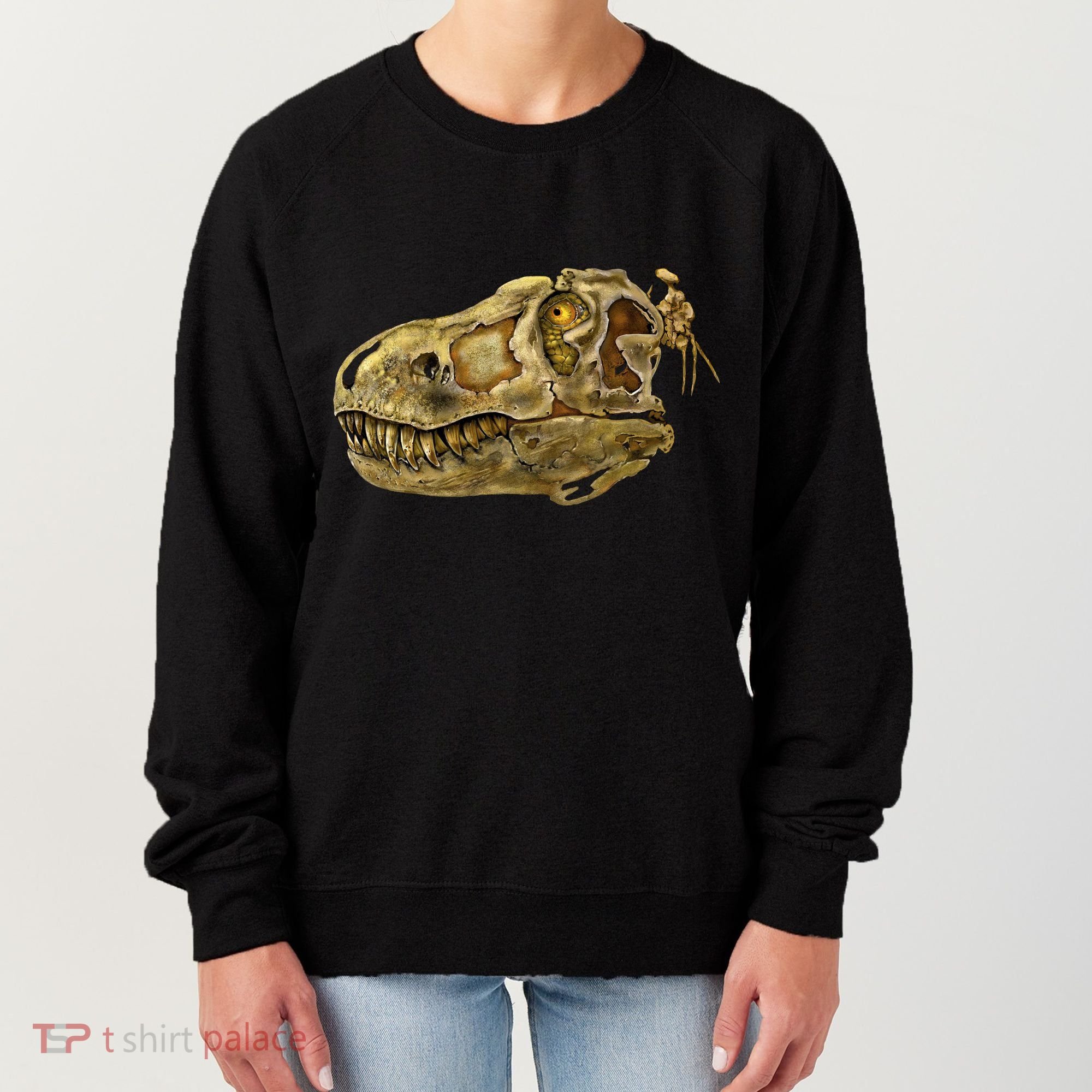 T-Rex Skull Skeleton Head Women's Sweatshirt