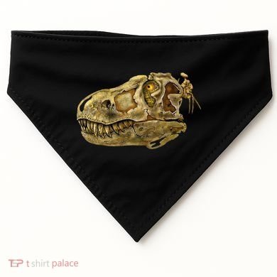 T-Rex Skull Skeleton Head USA-Made Doggie Bandana