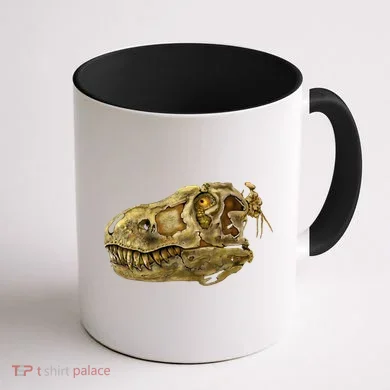 T-Rex Skull Skeleton Head Coffee Mug back