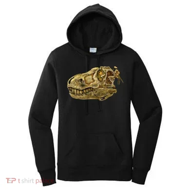 T-Rex Skull Skeleton Head Women's Hoodie