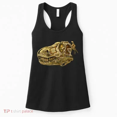 T-Rex Skull Skeleton Head Women's Tank Top