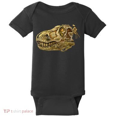T-Rex Skull Skeleton Head Baby Bodysuit