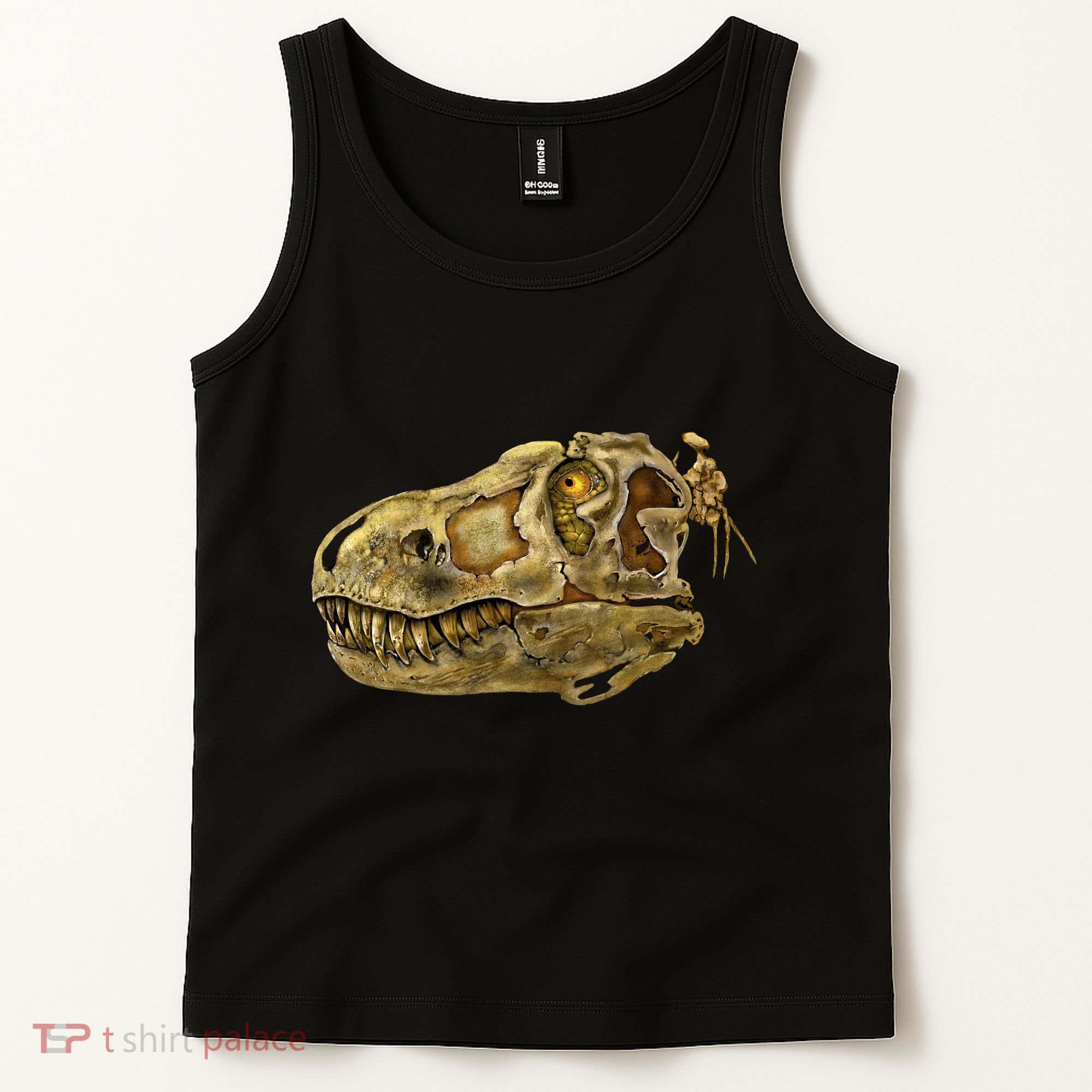 T-Rex Skull Skeleton Head Tank Top