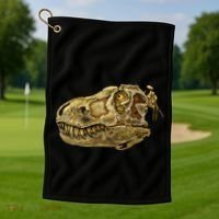 T-Rex Skull Skeleton Head Golf Towel thumb 1