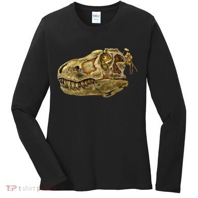 T-Rex Skull Skeleton Head Women's Long Sleeve Shirt