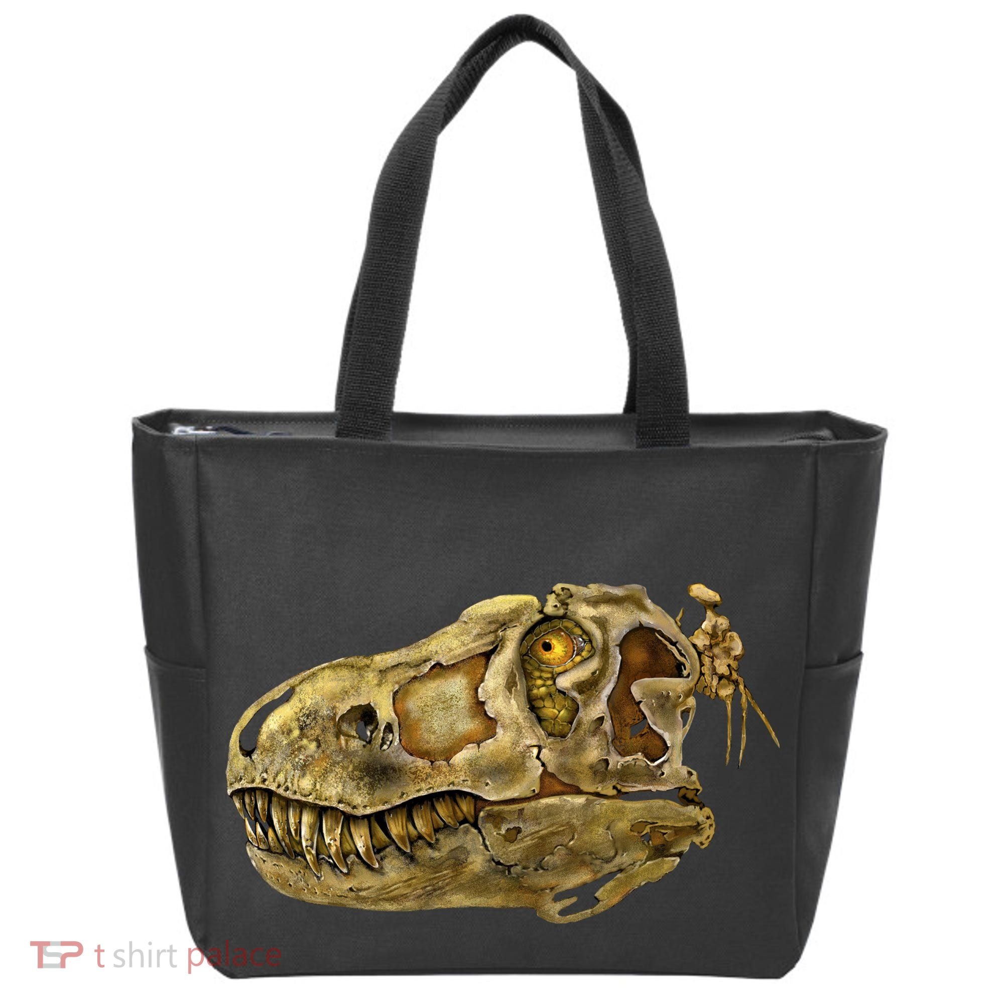 T-Rex Skull Skeleton Head Tote Bag