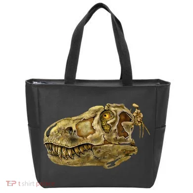 T-Rex Skull Skeleton Head Tote Bag