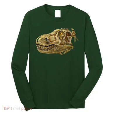 T-Rex Skull Skeleton Head Long Sleeve Shirt