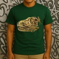 T-Rex Skull Skeleton Head T-Shirt thumb 3