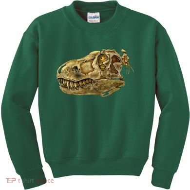 T-Rex Skull Skeleton Head Kids Sweatshirt