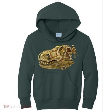T-Rex Skull Skeleton Head Kids Hoodie
