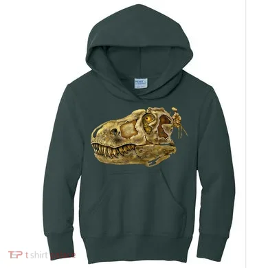 T-Rex Skull Skeleton Head Kids Hoodie