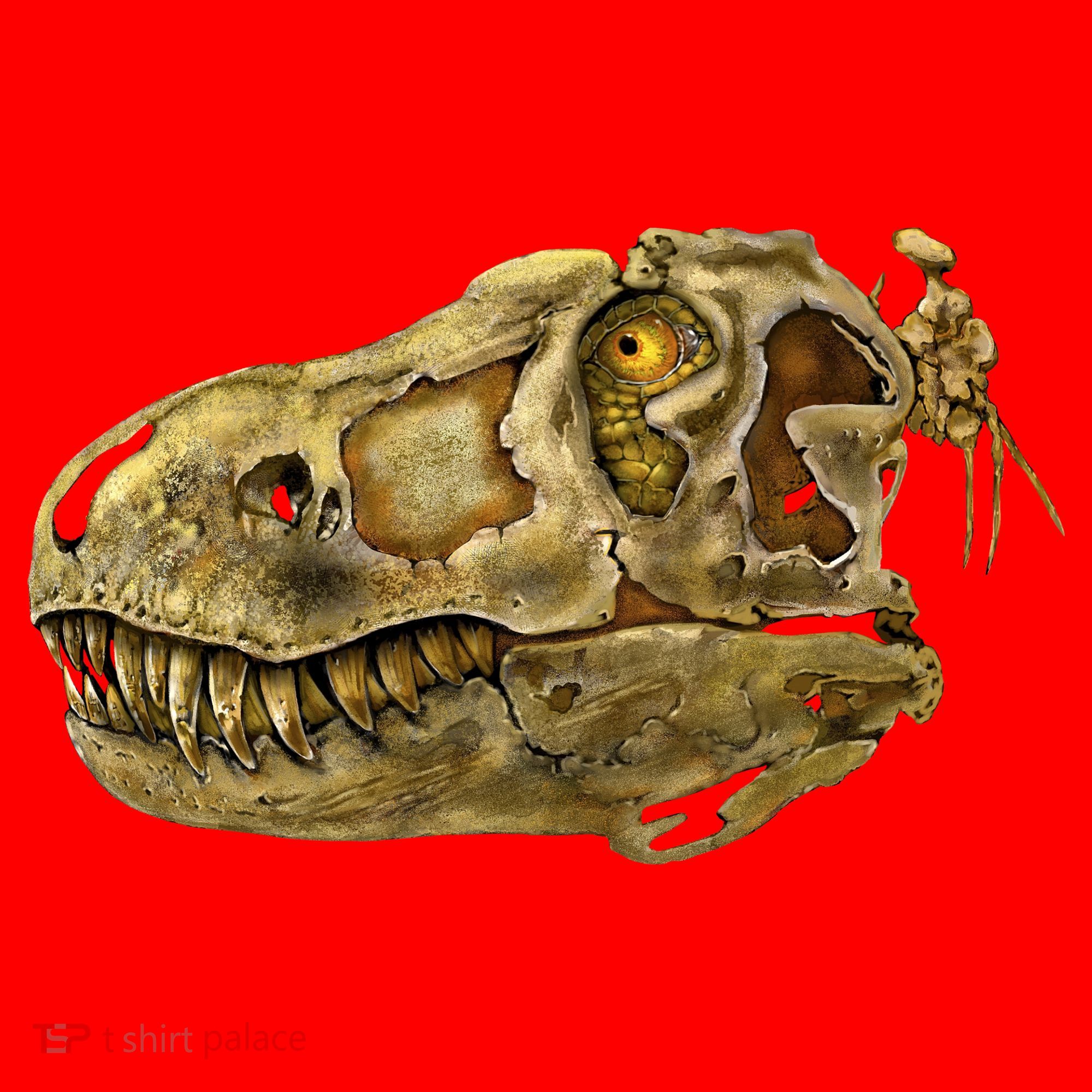 T-Rex Skull Skeleton Head Santa Hat