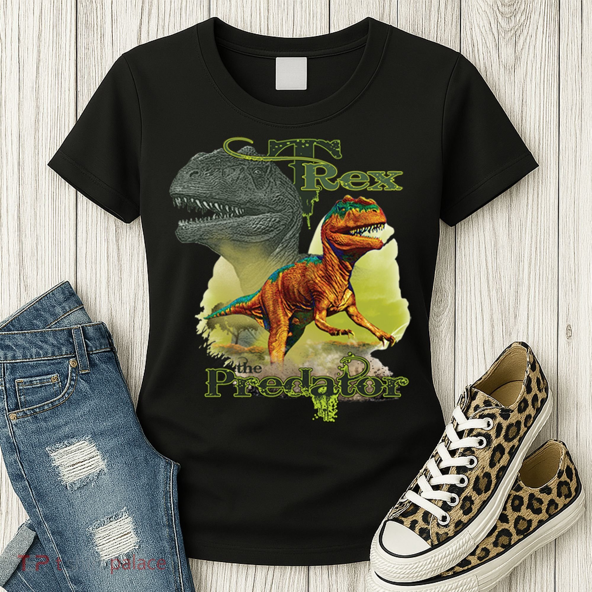 T-Rex The Predator 3D Puff Embossed Women's T-Shirt