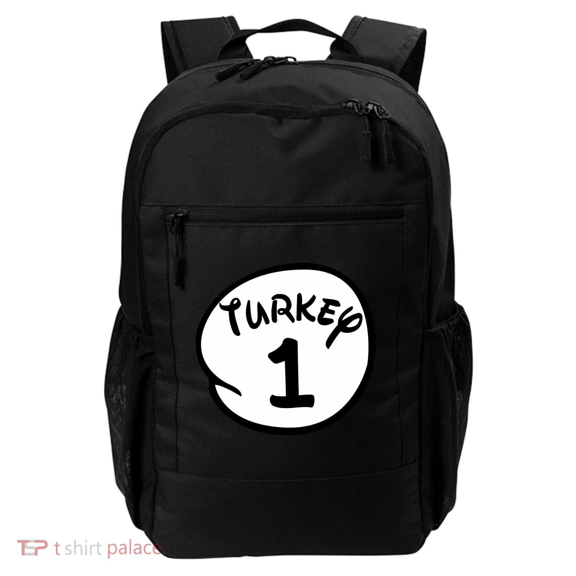 Turkey 1 2 3 Funny Thanksgiving Matching Backpack