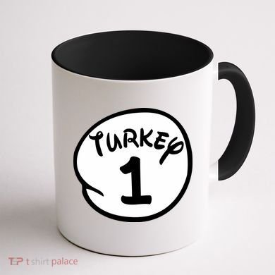 Turkey 1 2 3 Funny Thanksgiving Matching Coffee Mug back