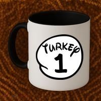 Turkey 1 2 3 Funny Thanksgiving Matching Coffee Mug thumb 2