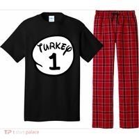 Turkey 1 2 3 Funny Thanksgiving Matching Pajama Set thumb 0