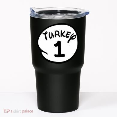 Turkey 1 2 3 Funny Thanksgiving Matching Tumbler