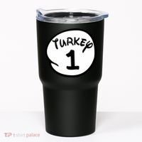 Turkey 1 2 3 Funny Thanksgiving Matching Tumbler thumb 0