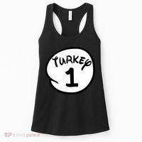 Turkey 1 2 3 Funny Thanksgiving Matching Women's Tank Top thumb 0