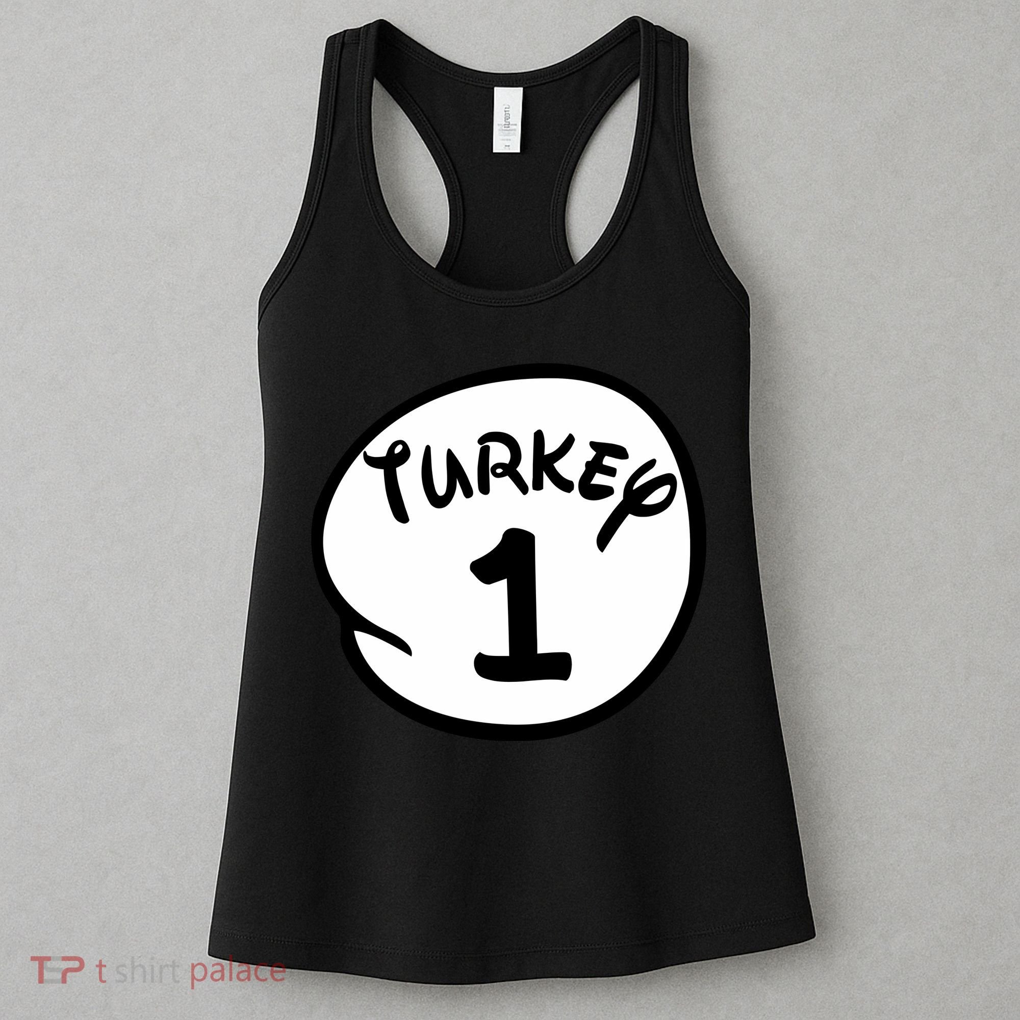 Turkey 1 2 3 Funny Thanksgiving Matching Women's Tank Top